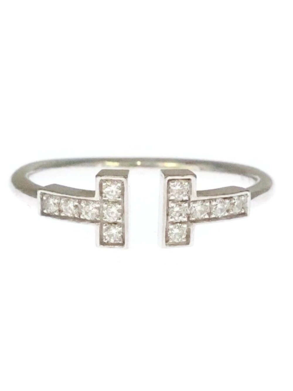 Tiffany & Co T Wire Diamond 18k White Gold Ring
